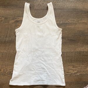 George Cream Ribbed Tank Top